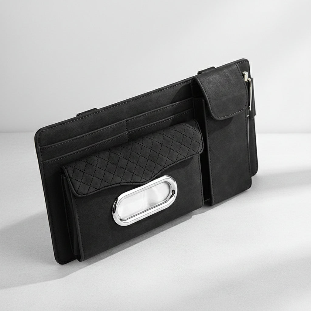 Car Visor Tissue Box with Glasses Clip