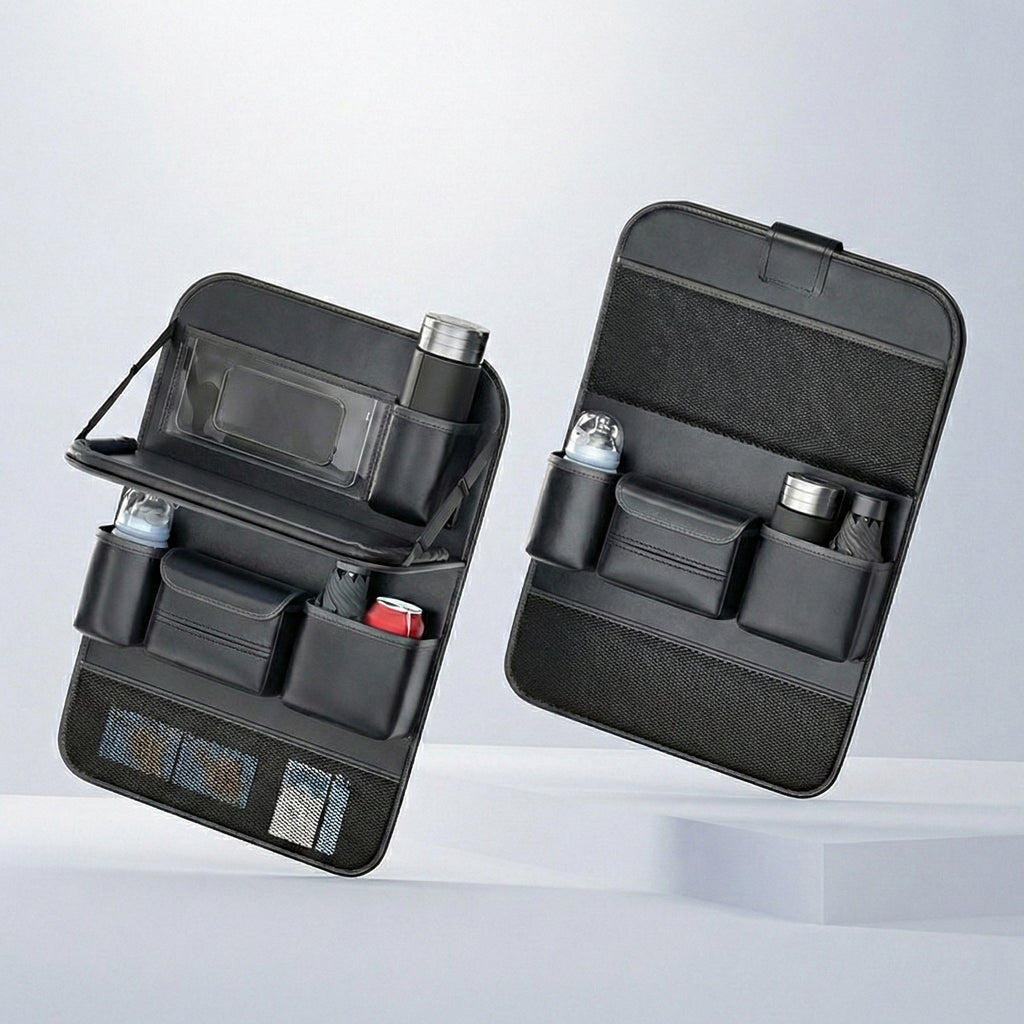 Foldable Car Backseat Organizer with Tray Table