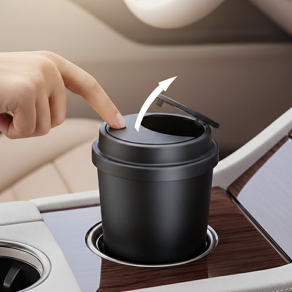 Portable Car Trash Can with Pop-Up Lid